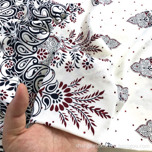 Ethnic Design With Color Stone Rayon 45S Printed
